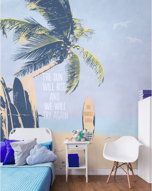 Papier peint panoramique Wave Surfer multicolore - 240x270 cm