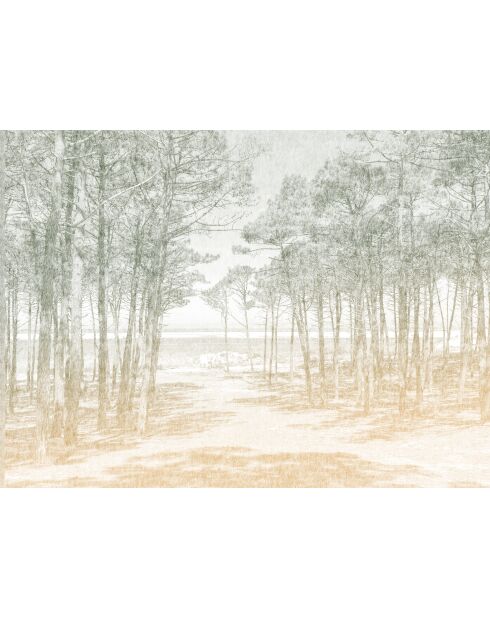 Panoramisch behang Les Pins veelkleurig - 384x280 cm
