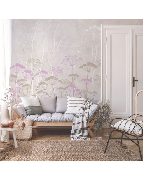 Panoramisch behang Pink Ombelles - 288x300 cm