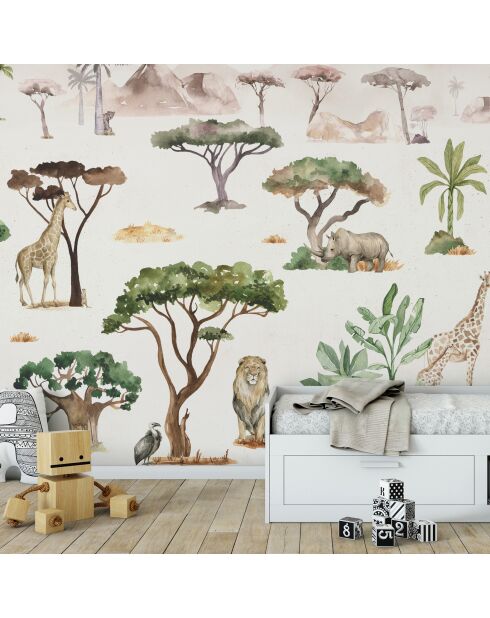 Serengeti panoramabehang veelkleurig - 384x280 cm