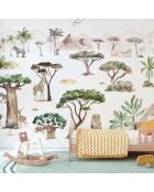 Serengeti panoramabehang veelkleurig - 384x280 cm