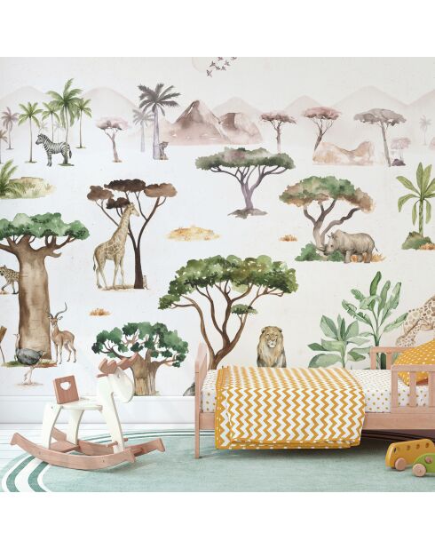 Serengeti panoramabehang veelkleurig - 384x280 cm