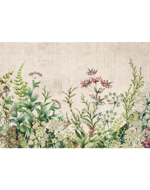 Papel pintado panorámico multicolor Herbier Sauvage - 384x270 cm