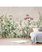 Papel pintado panorámico multicolor Herbier Sauvage - 384x270 cm