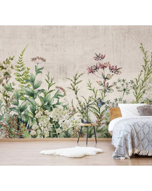 Papel pintado panorámico multicolor Herbier Sauvage - 384x270 cm