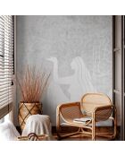 Papel pintado panorámico gris Mahsa - 288x280 cm