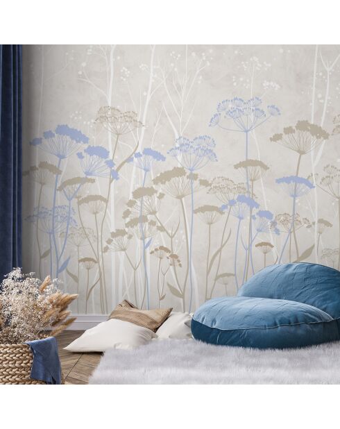 Panoramisch behang Ombelles blauw - 288x300 cm