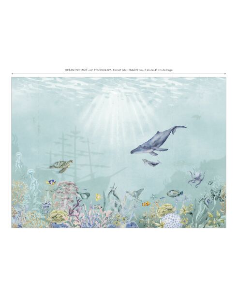 Panoramisch behang Enchanted Ocean veelkleurig - 384x270 cm