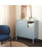 Commode Corvo 4 tiroirs et 1 niche gris perle - 90x40x90cm