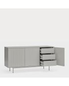 Credenza Sierra 3 ante e 3 cassetti interni grigio chiaro - 159,2x47x79,6 cm