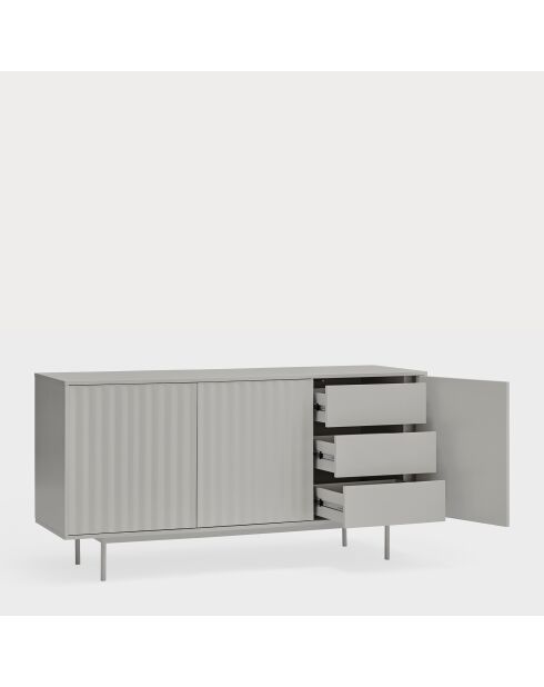 Credenza Sierra 3 ante e 3 cassetti interni grigio chiaro - 159,2x47x79,6 cm