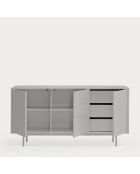 Credenza Sierra 3 ante e 3 cassetti interni grigio chiaro - 159,2x47x79,6 cm