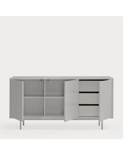 Credenza Sierra 3 ante e 3 cassetti interni grigio chiaro - 159,2x47x79,6 cm