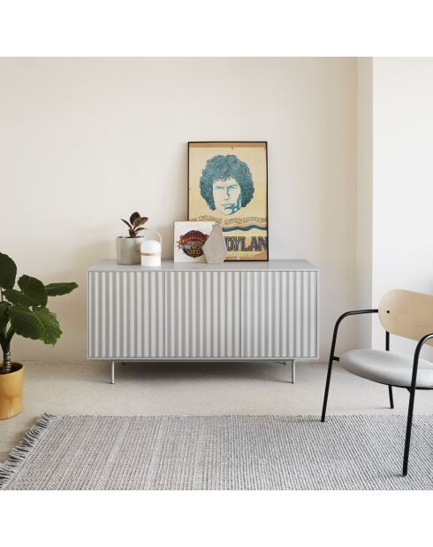 Credenza Sierra 3 ante e 3 cassetti interni grigio chiaro - 159,2x47x79,6 cm