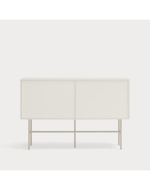 Nube Sideboard mit 3 Schubladen und 1 Schiebetür, cremefarben und sandfarben, 140 x 45 x 91 cm