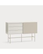 Aparador Nube con 3 cajones y 1 puerta corredera crema y arena - 140x45x91cm