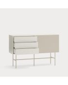 Aparador Nube con 3 cajones y 1 puerta corredera crema y arena - 140x45x91cm