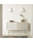 Aparador Nube con 3 cajones y 1 puerta corredera crema y arena - 140x45x91cm
