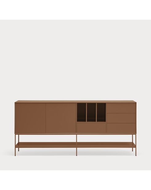 Platt Sideboard mit 2 Türen, 4 Schubladen und 3 Lehmnischen — 220x45x98cm