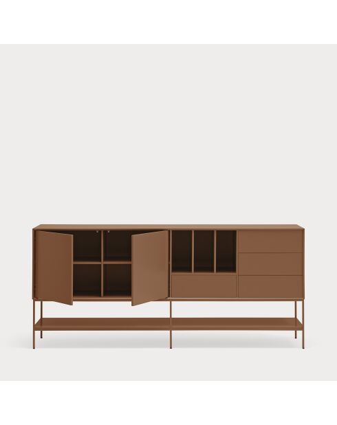 Platt Sideboard mit 2 Türen, 4 Schubladen und 3 Lehmnischen — 220x45x98cm