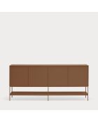 Buffet Platt 2 portes, 4 tiroirs et 3 niches argile - 220x45x98cm