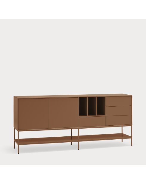 Platt Sideboard mit 2 Türen, 4 Schubladen und 3 Lehmnischen — 220x45x98cm