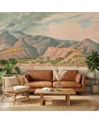 Mehrfarbige Panorama-Tapete mit karibischer Meereslandschaft - 336x250 cm