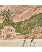Mehrfarbige Panorama-Tapete mit karibischer Meereslandschaft - 336x250 cm