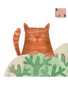 Panoramisch behang en veelkleurige katten - 240x270 cm