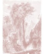 Madagascar jungle oudroze panoramabehang - 192x270 cm