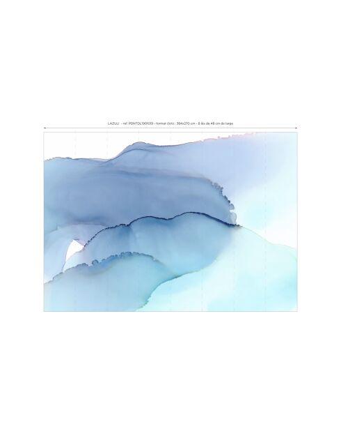 Lazuli blauw panoramabehang - 384x270 cm