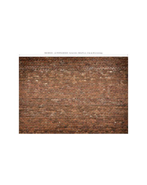 Papier peint panoramique Red Bricks orange - 384x270 cm