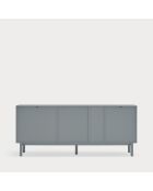 Credenza Corvo 1 anta, 6 cassetti e 1 nicchia grigio perla - 180x40x76cm