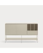 Buffet Platt 2 portes, 1 tiroir et 3 niches sable - 166x45x98cm