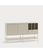Buffet Platt 2 portes, 1 tiroir et 3 niches sable - 166x45x98cm