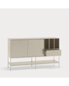 Buffet Platt 2 portes, 1 tiroir et 3 niches sable - 166x45x98cm