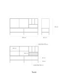 Buffet Platt 2 portes, 1 tiroir et 3 niches sable - 166x45x98cm