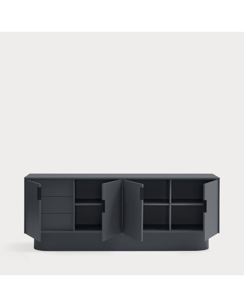 Credenza Totem 4 ante e 3 cassetti grigio antracite - 200x52x77,5cm