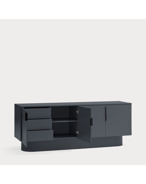 Credenza Totem 4 ante e 3 cassetti grigio antracite - 200x52x77,5cm