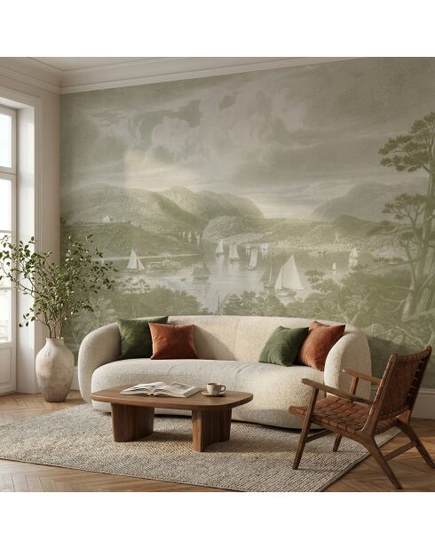 Panorama-Tapete Hudson River Salbei, 384 x 270 cm