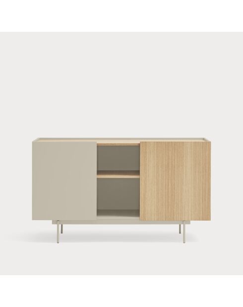 Otto Kommode mit 2 Türen und 3 Schubladen in Sand und Eiche — 130x45x78cm