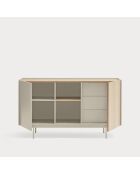 Credenza Otto 2 ante e 3 cassetti sabbia e rovere - 130x45x78cm