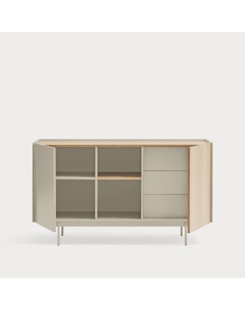 Otto Kommode mit 2 Türen und 3 Schubladen in Sand und Eiche — 130x45x78cm