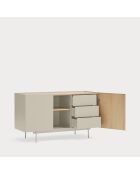 Credenza Otto 2 ante e 3 cassetti sabbia e rovere - 130x45x78cm