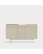Credenza Otto 2 ante e 3 cassetti sabbia e rovere - 130x45x78cm