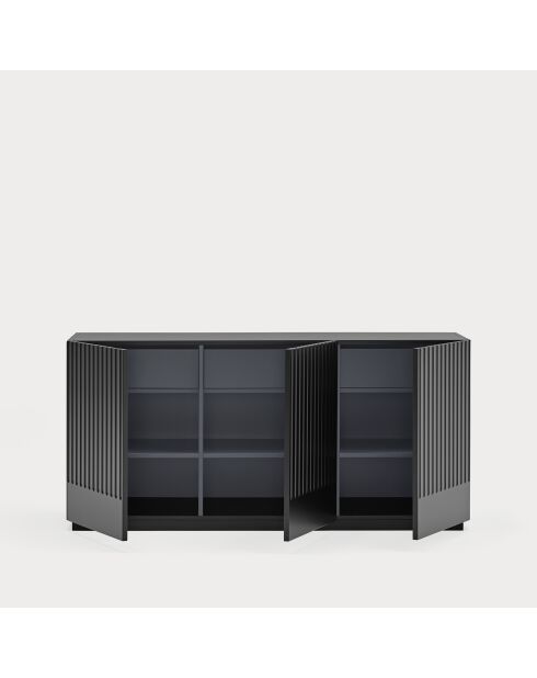 Buffet Doric 3 portes et 3 tiroirs noir/anthracite - 150x46x70cm