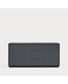 Buffet Doric 3 portes et 3 tiroirs noir/anthracite - 150x46x70cm