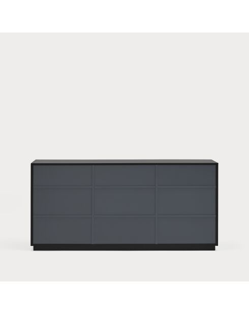 Buffet Doric 3 portes et 3 tiroirs noir/anthracite - 150x46x70cm
