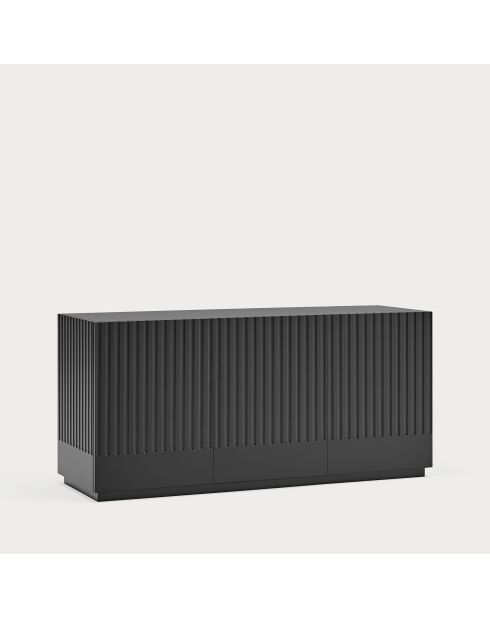 Buffet Doric 3 portes et 3 tiroirs noir/anthracite - 150x46x70cm