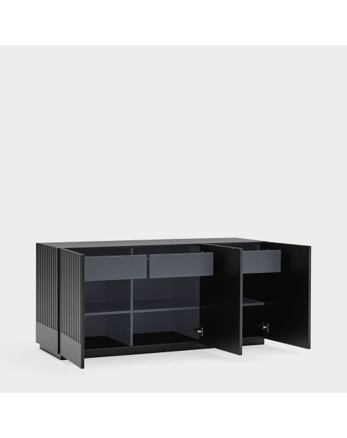Buffet Doric 3 portes et 3 tiroirs noir/anthracite - 150x46x70cm